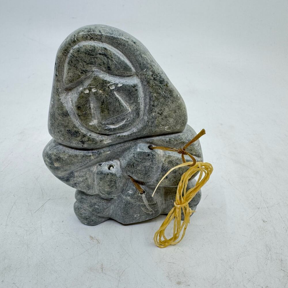 Inuit Handmade Stone Hunter Sculpture by Pita Pirti